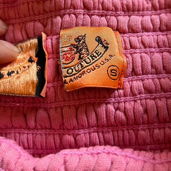 Rare Vintage Juicy Couture terrycloth smocked strapless babydoll dress, small - Picture 6 of 14